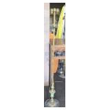 Vintage floor lamp. 60ins.. Brass and jade with