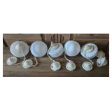 Vintage hanging ceiling light fixtures with milk