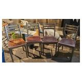 Chrome chairs with wood seats. Heavy duty, some