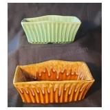 Vintage green and drip edge planters.