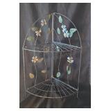 \Metal two Shelf table top plant stand adorn with