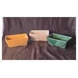 Hull Pottery planters. Each is 3x4x7.