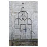 Copper pipe yard art (81ins), and assorted