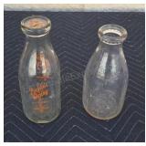 Vintage milk bottles. Peoples Dairy Lake Placid