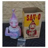 Reproduction Sav-o plastic clown action Bank.