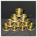 Brass napkin rings.  10 total.
