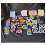 Vintage patches and stickers.