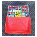 Hot Wheels diecast cars in one 24 car storage
