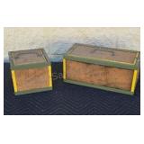 Earth worm bait boxes.