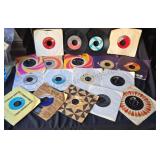 Assorted 45 rpm records.