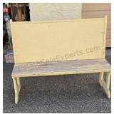 Wooden Amish style straight back bench. 42x19x52.