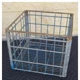 Metal Wilson dairy milk crate. Holds for 1 gallon