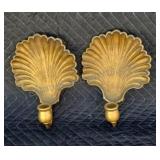 Aluminum candle sconces. Painted gold. Each is