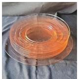 Rose plates with geometric pattern. 1-10in and