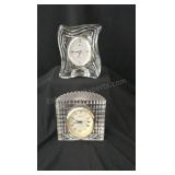 Mikasa crystal desk clocks. With Quartz