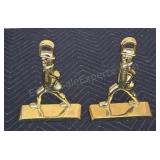 Vintage solid brass Hessian soldier bookends.
