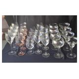 Assorted stemware.