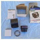 Vivitar telephoto video lens in original box.