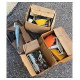 Assorted models and toys in four boxes.