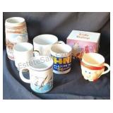 Assorted mugs.