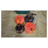 Gas cans, vacuum pump, heater