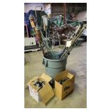 Assorted Tiki torches and accessories