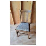 Oak chair with upholstered seat