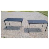 2 small fold up tables