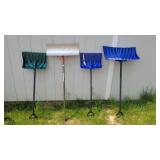 4 snow shovels