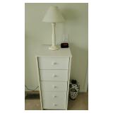 Small chest of drawers and lamp