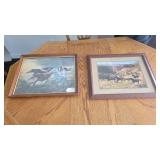 2 framed horse artwork