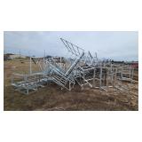 Large pile of metal shipping crates