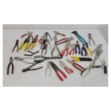 Large assortment of pliers etc