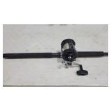 Creekside downrigger pole with okuma classic reel