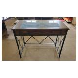 Win table/tall glass top desk