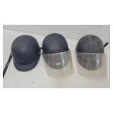 (3) riot helmets