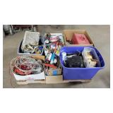 Pallet of assorted tools, fasteners, garage type
