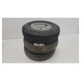 (3) 4.80-8 trailer tires on 4 bolt rims