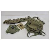 Military backpack, belt and accessories