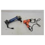 Heat gun and angle grinder