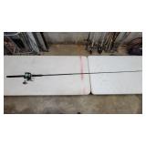 Creekside downrigger pole with Shakespeare reel