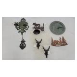 Group of metal decor items
