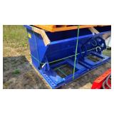 pallet fork dumping rubbish bin blue