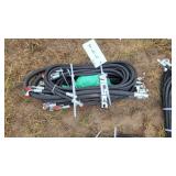 lot of assorted hydraulic hoses and fittings
