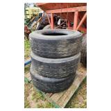 (3) 385/65r22.5 heavy truck tires