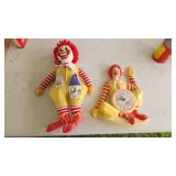 Ronald McDonald clock and doll