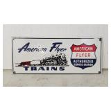 American Flyer Trains porcelain sign 18x7.5