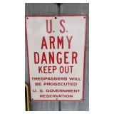 US Army Keep out sign