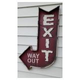 Vintage theater exit sign