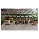 Oil cans and assorted canisters